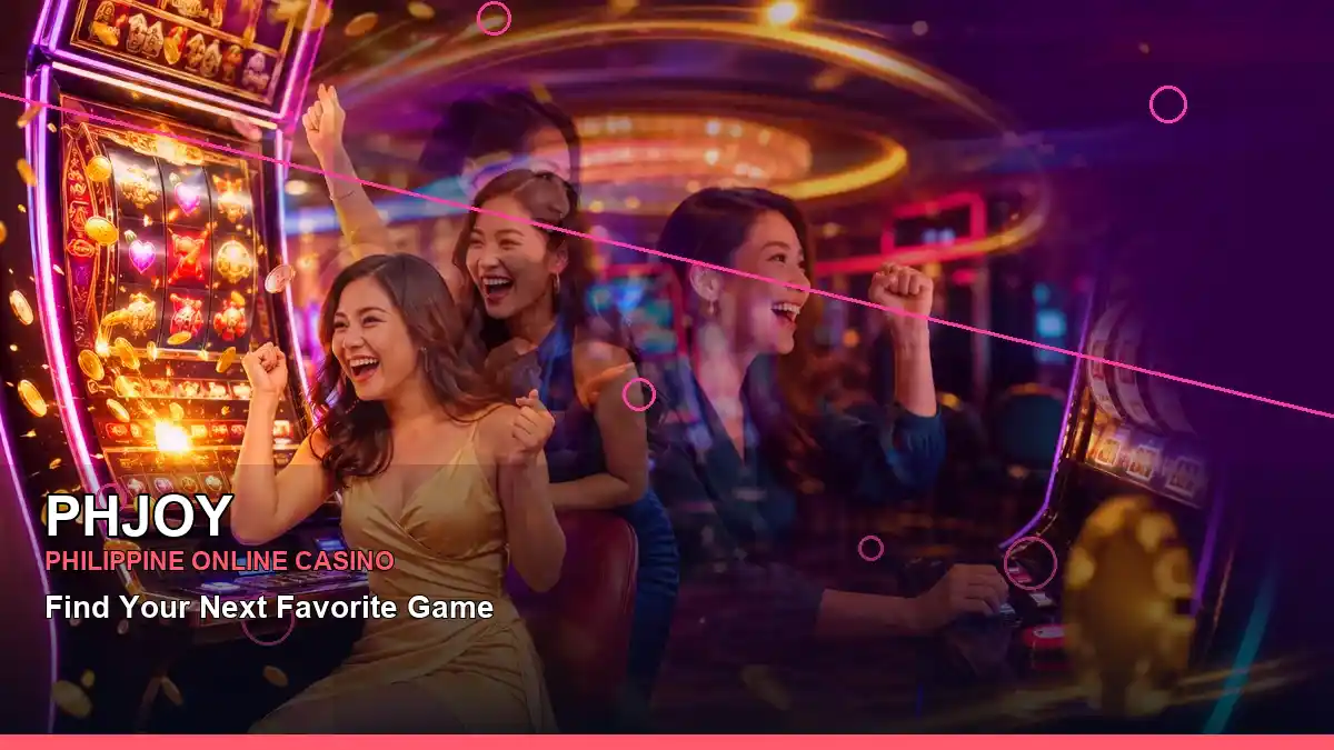 PHJOY panoramic reel neon jackpot slot games highlighting mobile-friendly casino play