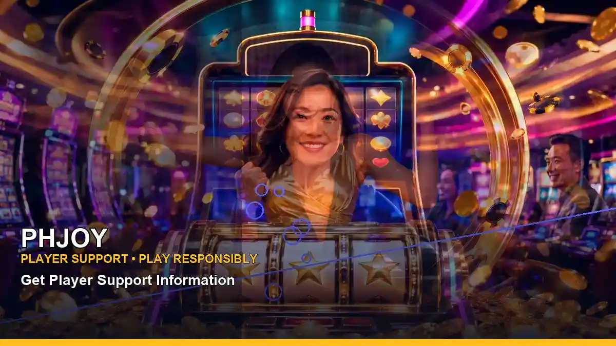 PHJOY night online slot games featuring an adult Filipina casino host with a right close-up composition